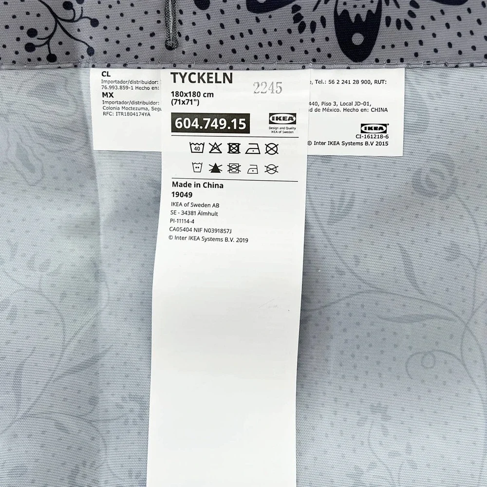 IKEA TYCKELN Shower Curtain, gray/anthracite,